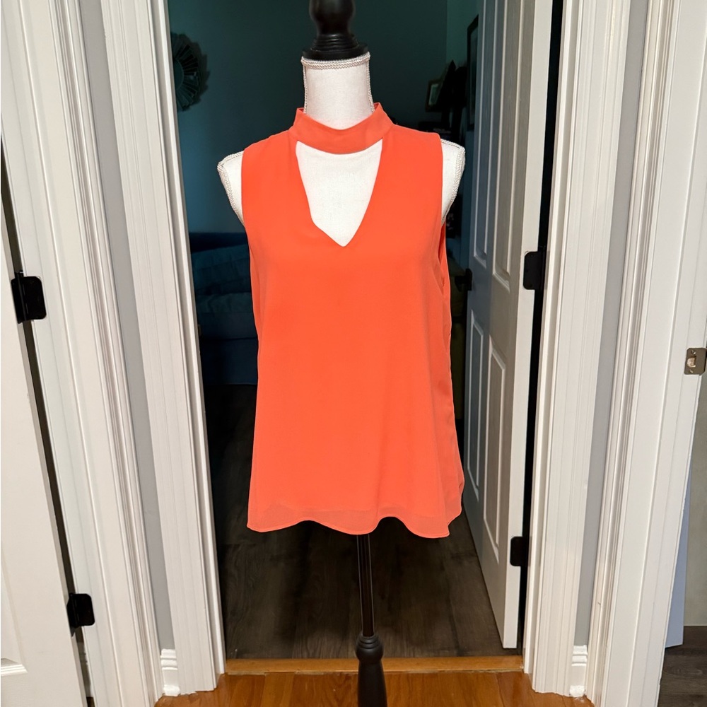 Takara Vibrant Orange Sleeveless Blouse